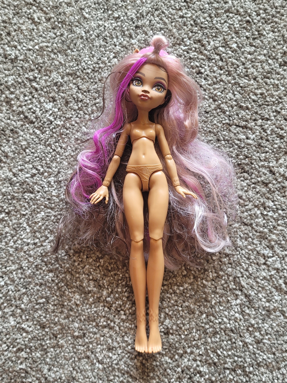 Monster High G3 Monster Ball Clawdeen Wolf Nude Doll Only Pre-owned Mattel 2022